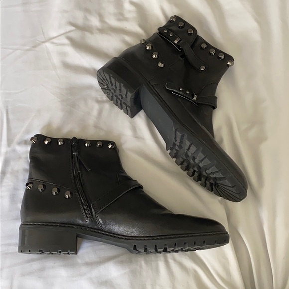 Stuart Weitzman Studded Leather Booties - Picture 2 of 6